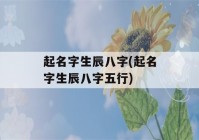 起名字生辰八字(起名字生辰八字五行)