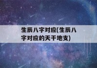 生辰八字对应(生辰八字对应的天干地支)