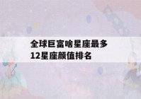 全球巨富啥星座最多 12星座颜值排名