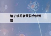 请了桃花斩灵符会梦到他