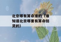 北京哪有看八字准的（谁知道北京哪里有看八字挺灵的）