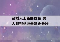 已婚人士斩断桃花 男人犯桃花运是好还是坏