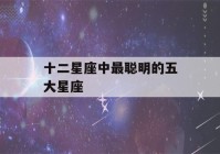 十二星座中最聪明的五大星座(十二星座中最聪明的五大星座男)