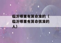 临沂哪里有看八字准的（临沂哪里有看八字很准的人）