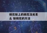 桃花斩上的桃花没关系么 斩桃花的方法