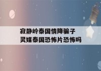 寂静岭泰国情降骗子 灵媒泰国恐怖片恐怖吗