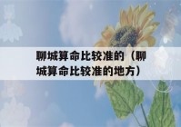 聊城看八字比较准的（聊城看八字比较准的地方）