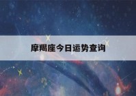 摩羯座今日运势查询(摩羯座今日运势查询第一星座)