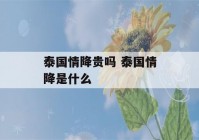 泰国情降贵吗 泰国情降是什么