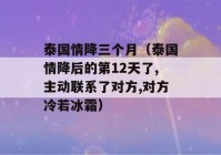 泰国情降三个月（泰国情降后的第12天了,主动联系了对方,对方冷若冰霜）