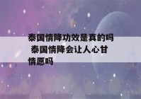 泰国情降功效是真的吗 泰国情降会让人心甘情愿吗