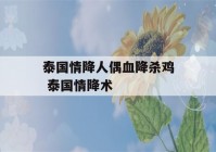 泰国情降人偶血降杀鸡 泰国情降术