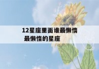 12星座里面谁最懒惰 最懒惰的星座