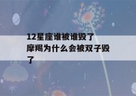 12星座谁被谁毁了 摩羯为什么会被双子毁了