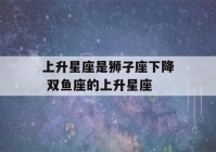 上升星座是狮子座下降 双鱼座的上升星座