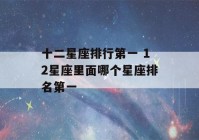 十二星座排行第一 12星座里面哪个星座排名第一