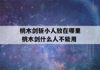 桃木剑斩小人放在哪里 桃木剑什么人不能用