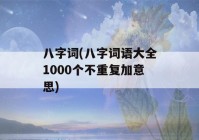 八字词(八字词语大全1000个不重复加意思)