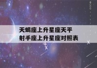 天蝎座上升星座天平 射手座上升星座对照表