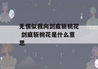 无情似我向剑底斩桃花 剑底斩桃花是什么意思