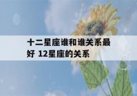 十二星座谁和谁关系最好 12星座的关系