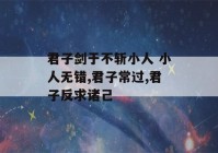 君子剑于不斩小人 小人无错,君子常过,君子反求诸己