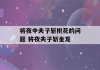 将夜中夫子斩桃花的问题 将夜夫子斩金龙