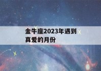 金牛座2023年遇到真爱的月份(金牛座什么时候能遇到真爱2021)