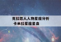 克拉恋人人物星座分析 卡米拉星座星盘