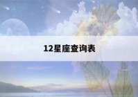 12星座查询表(怎么查上升星座查询表)