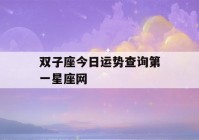 双子座今日运势查询第一星座网(双子座今日运势黄历网)