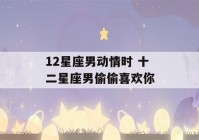 12星座男动情时 十二星座男偷偷喜欢你