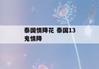 泰国情降花 泰国13鬼情降