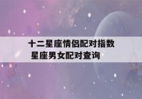 十二星座情侣配对指数 星座男女配对查询