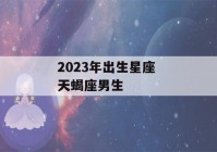 2023年出生星座 天蝎座男生