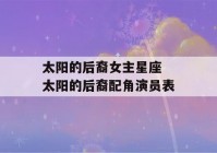 太阳的后裔女主星座 太阳的后裔配角演员表