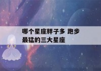 哪个星座胖子多 跑步最猛的三大星座