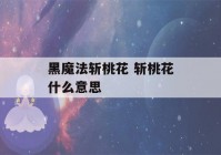 黑魔法斩桃花 斩桃花什么意思