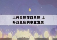 上升星座在双鱼座 上升双鱼座的事业发展