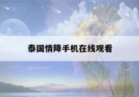 泰国情降手机在线观看