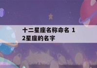 十二星座名称命名 12星座的名字