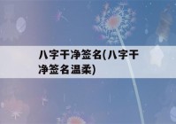 八字干净签名(八字干净签名温柔)