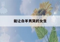 能让白羊男哭的女生(女朋友哭了白羊男会怎么样)