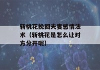 斩桃花挽回夫妻感情法术（斩桃花是怎么让对方分开呢）