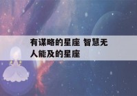 有谋略的星座 智慧无人能及的星座