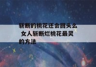 斩断的桃花还会回头么 女人斩断烂桃花最灵的方法