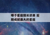 哪个星座擅长逆袭 后期成就最大的星座