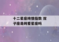 十二星座纯情指数 双子座是纯爱星座吗