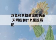 双鱼和其他星座的关系 天蝎座和什么星座最配