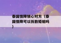 泰国情降锁心对方（泰国情降可以拆散婚姻吗）